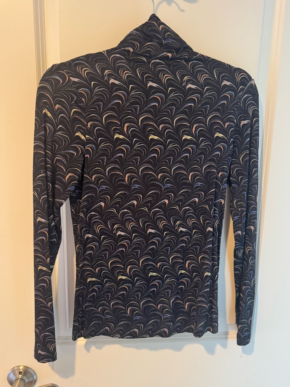 Ulla Johnson Aurelia Long Sleeved Turtleneck Obsidian Marbled Print | S - Picture 5 of 6